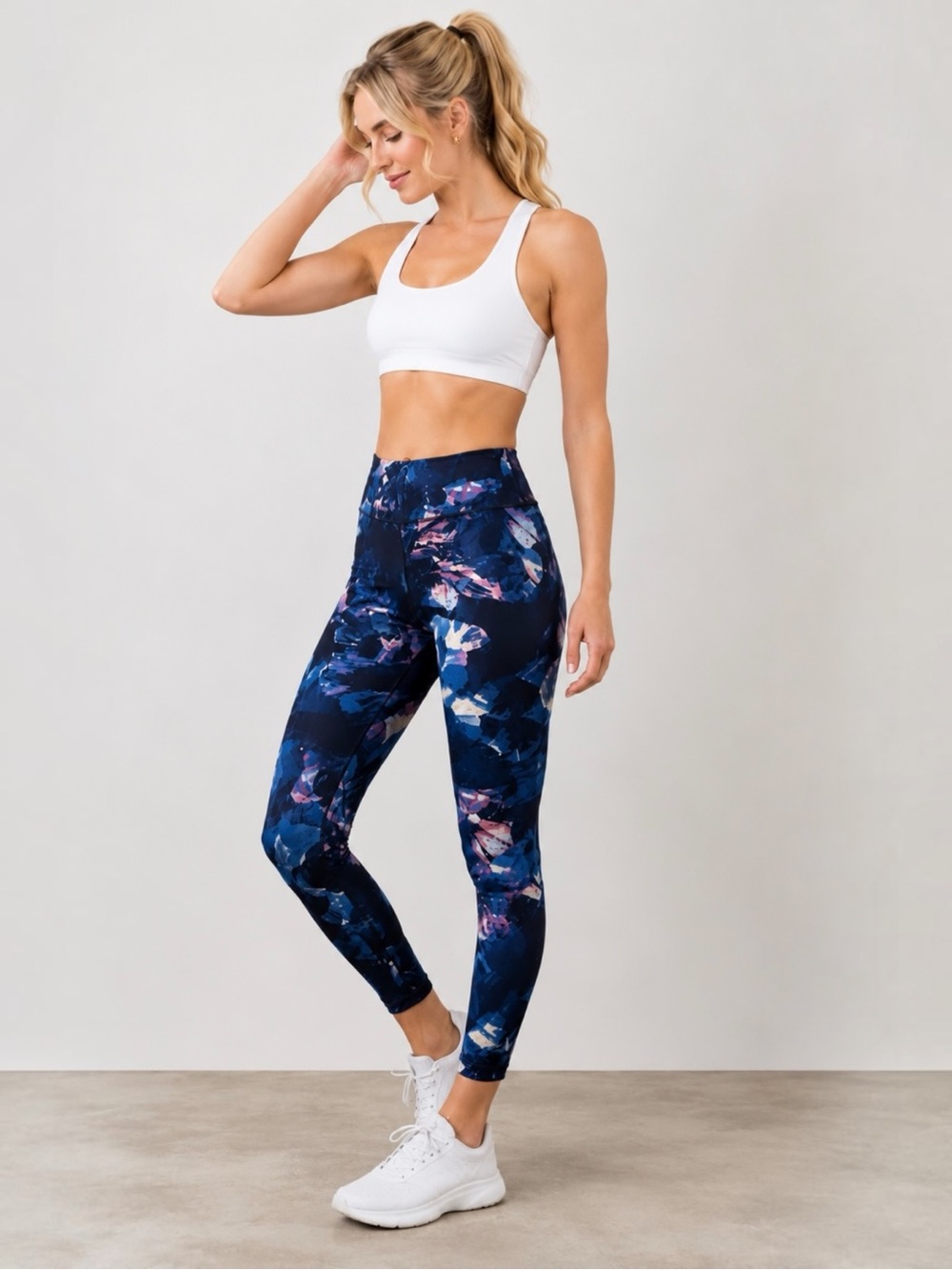 Calvin Klein Performance Floral Mesh‎ Panel Leggings Yoga Pants Size M